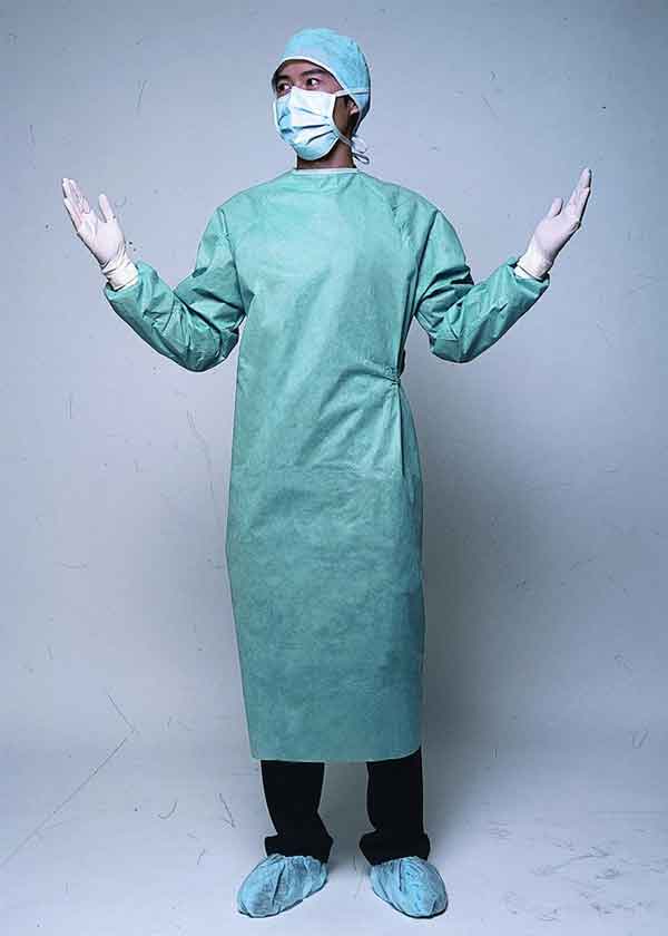 Spunbond 용해 Spunbond 외과의사를 위한 처분할 수 있는 외과용 가운 반대로 혈액
