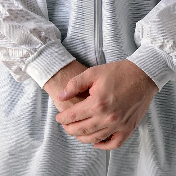 의학 실험실을 위해 Breathable 두건이 있는 처분할 수 있는 방수 작업 바지
